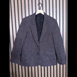 Oscar de la Renta Blazer 36 / US 4 Womens Suit Jacket Herringbone Tweed Pockets
